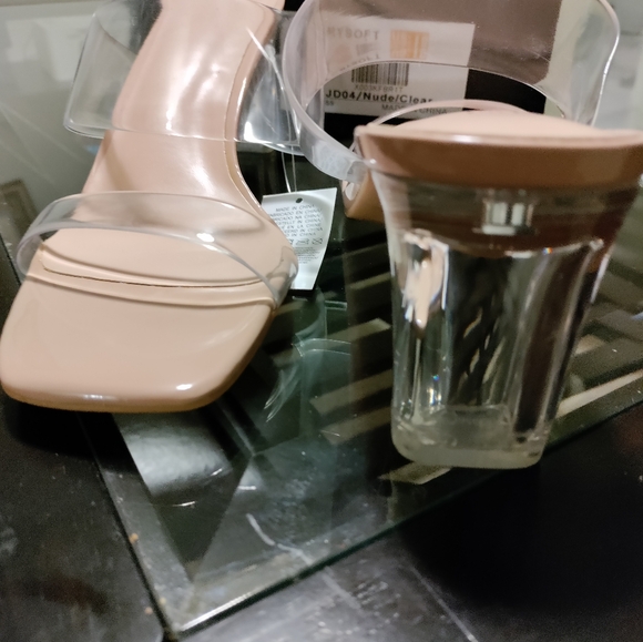 Mysoft Clear Open Toe Heels - Picture 3 of 5